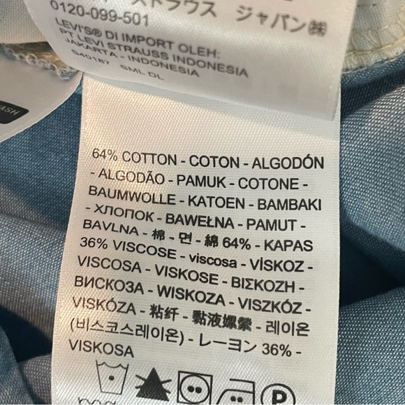 NWOT Levis Strauss Women’s Roomy Blue Chambray Button Down Romper Shorts… - Picture 8 of 8